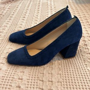 New Boden blue suede pumps.  3 inch heel. EU size 37. Timeless and classic.